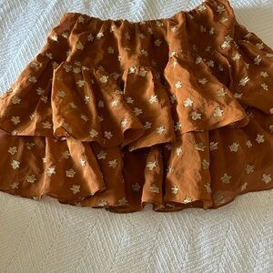 CAROLINE CONSTAS Brown/Gold Mini Skirt